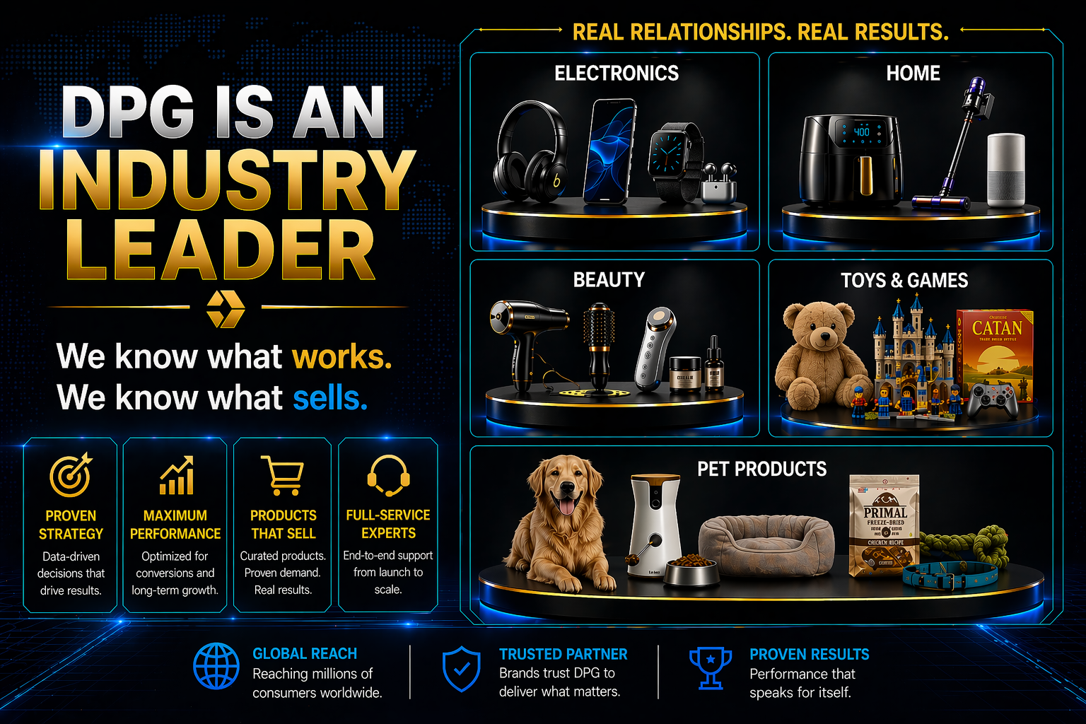 DPG Distribution industry leader corporate banner showcasing retail distribution services and national multi-channel partner networks.